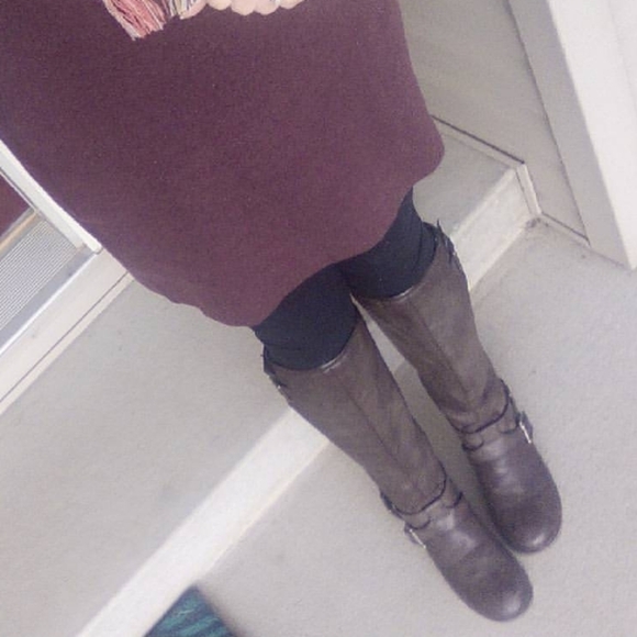 Madden Girl Riding Boots Legacie Buckle Rear Zip Chocolate Brown 9.5 - Picture 13 of 15